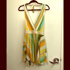 Multicolored Mini Halter dress